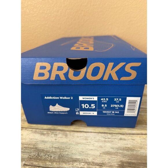 Brooks Addiction Walker 2 Women's White Leather Walking Shoes Sz10.5 Narrow NIB - Picture 7 of 14
